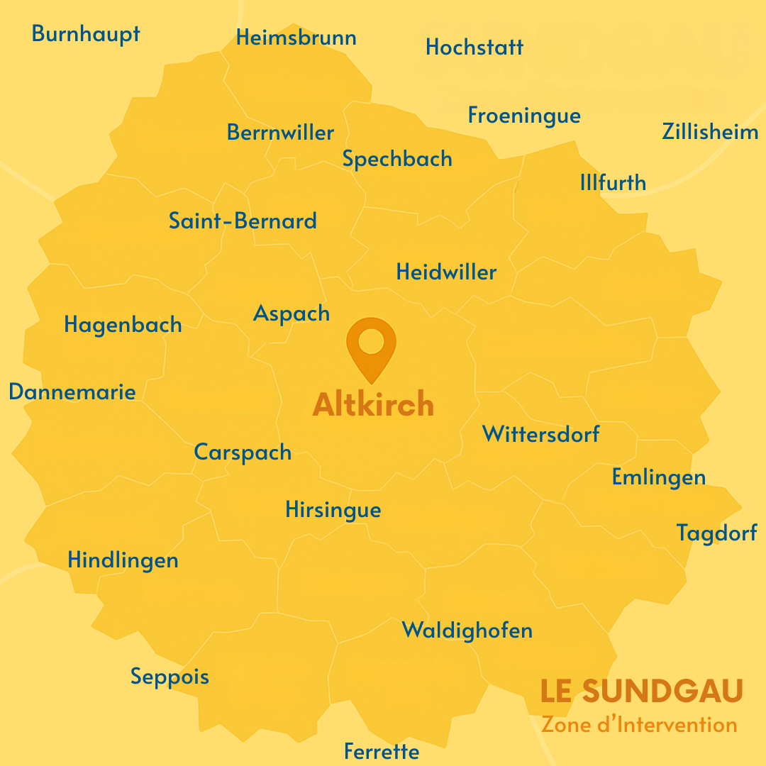 Zones d'intervention autour d'Altkirch et dans le Sundgau Zones d'intervention autour d'Altkirch et dans le Sundgau.